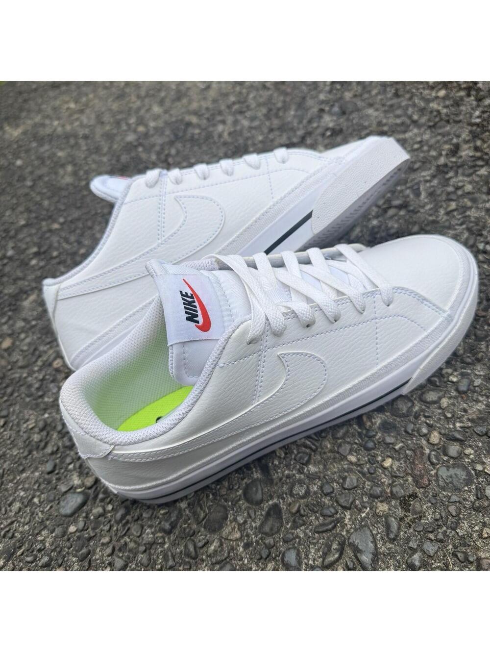 Nike Court Legacy Next Nature White Black Leather Low Top Sneakers DH3161-101 - Picture 3 of 9